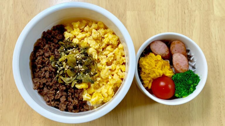 【旦那弁当】お弁当作ります【三色丼】