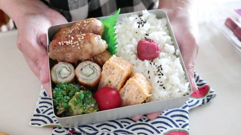【お弁当作り】節約ボリュームおかず!豚こま大葉チーズロール弁当bento#730