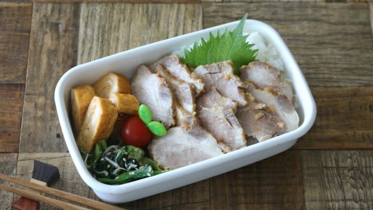 【お弁当作り】レンジで簡単に出来る!味噌チャーシュー弁当bento#723