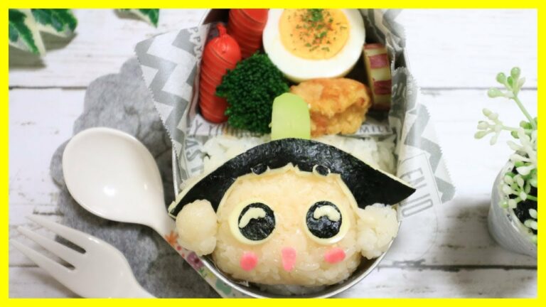 おじゃる丸 の お弁当 【 キャラ弁 】How to make Japanese Cute Bento of Ojarumaru