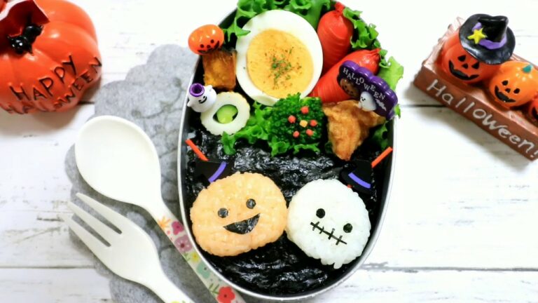 ハロウィン ジャックオランタン&ミイラのお弁当 【キャラ弁】How to make Japanese Bento of Jack Orantan and Mummy of the Halloween