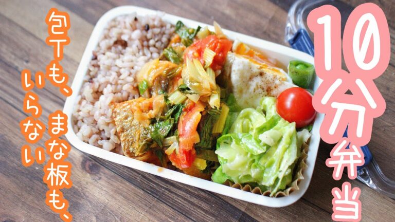 【 10分弁当 】〜サケのサルサ風弁当〜包丁もまな板もいらない 【 bento 】