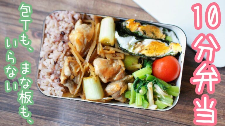 【 10分弁当 】〜鶏ごぼう煮弁当〜包丁もまな板もいらない 【 bento 】