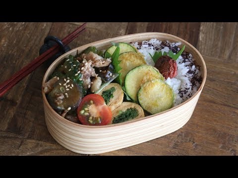 【お弁当作り】たった3品の夏野菜たっぷりスタミナ弁当bento#519