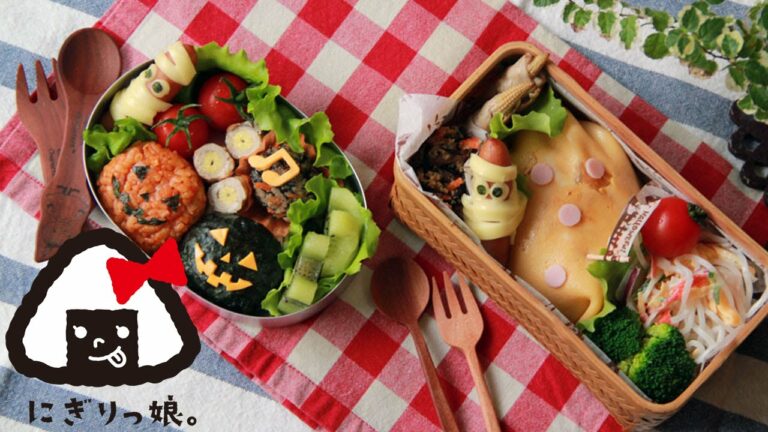 【親子弁】オムライスとジャッコーランタンタン弁当~How to make today’s obento【LunchBox】~195時限目Omurice&Jack-o’-Lantern bento