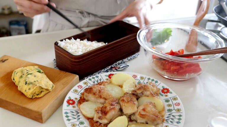 【お弁当作り】「バカうま」って言われた!チーズチキンポテト焼き弁当bento#842
