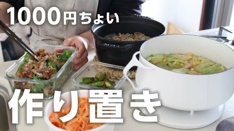 【1週間の作り置き5品】1000円ちょいで!春に作りたい体に優しいコスパ最高のおかず