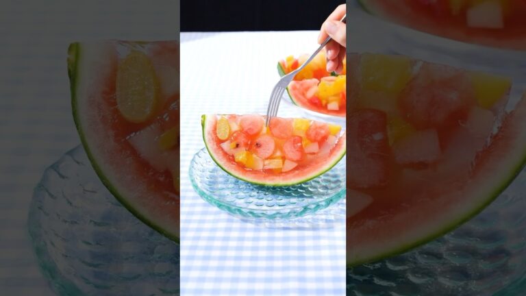 【みんなでスイカラフル🍉】丸ごとカラフルスイカゼリー作り方 #shorts