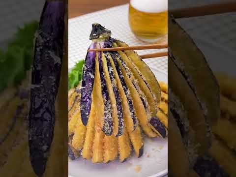 【見て楽しい】なすフライの作り方 #Shorts