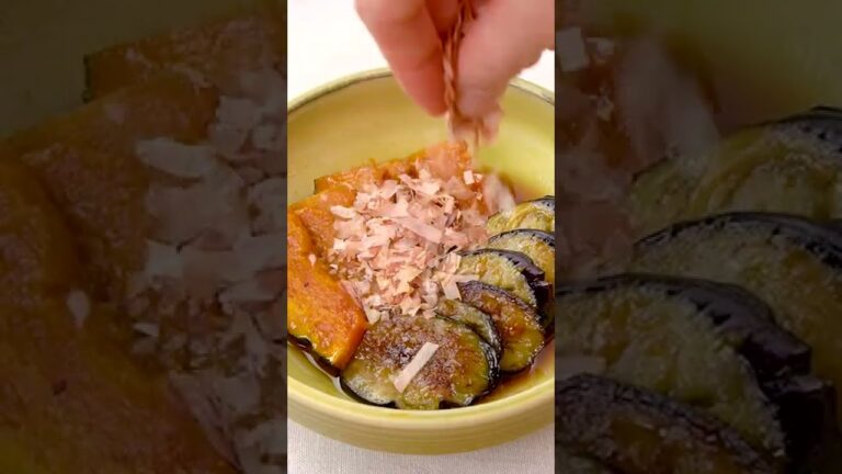 【めんつゆで簡単】かぼちゃとなすの焼き浸しの作り方 #Shorts 【めんつゆで簡単】かぼちゃとなすの焼き浸しの作り方 #Shorts