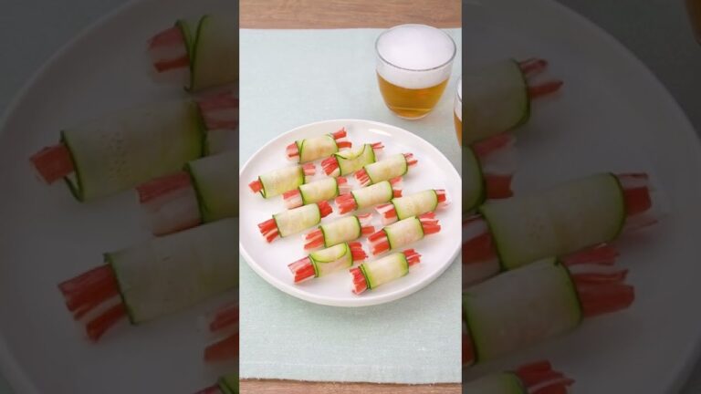 【簡単おつまみ】ズッキーニのかにかまぼこチーズ巻きの作り方 #Shorts 【簡単おつまみ】ズッキーニのかにかまぼこチーズ巻きの作り方 #Shorts