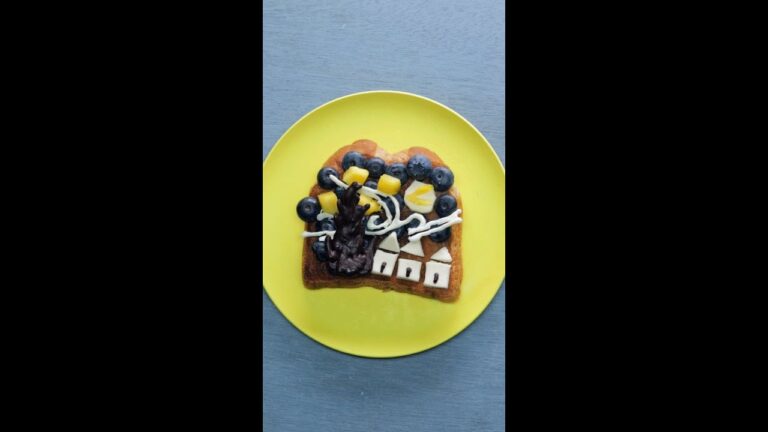 【パンde絵画】ゴッホの星月夜トースト / Toast Art: The Starry Night #shorts