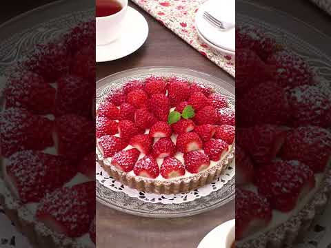 【焼かずに簡単】いちごのビスケットタルトの作り方 #Shorts