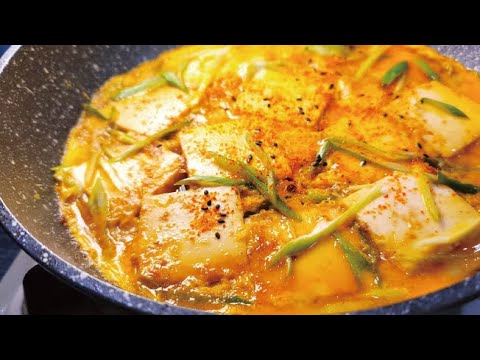 卵と出汁で豆腐を煮込むこの料理がマジで絶品なんです…。最強の豆腐の煮込み出来ました