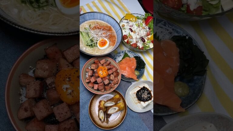 仕事終わりに作るそうめん&スパム丼定食#shorts