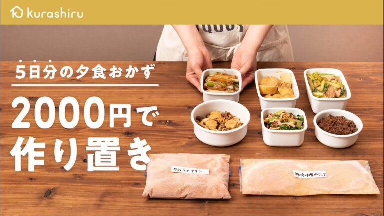 【2000円で5日分】“作り置きおかず“と”下味冷凍“をまとめて8品！｜クラシル