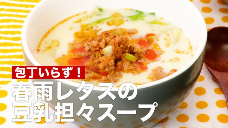 包丁いらず！春雨レタスの豆乳担々スープ　#Shorts