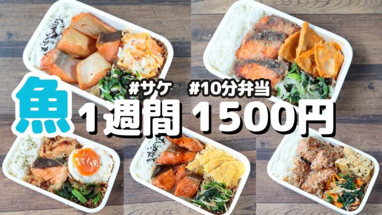 鮭で1週間お弁当🍱おかず1500円【節約レシピ】【10分弁当】〜包丁もまな板もいらない〜(´・ω・`)(471)