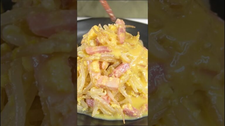 もやしでカルボナーラを作ったら痩せるしコスパも味も最強すぎた　#shorts