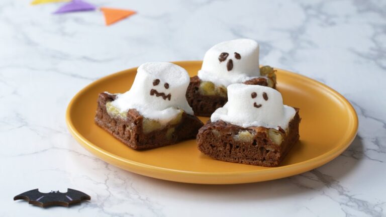 フライパンひとつで♪ マシュマロおばけのブラウニー