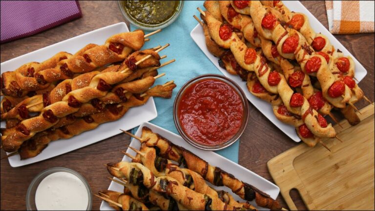 巻いて焼くだけ!3種のピザスティック 巻いて焼くだけ!3種のピザスティック