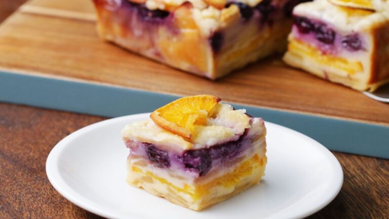 美しい断面!オレンジとブルーベリーのインビジブルケーキ 美しい断面!オレンジとブルーベリーのインビジブルケーキ