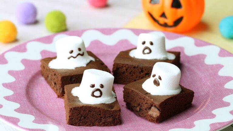 かわいいハロウィンスイーツ♪ マシュマロおばけのブラウニー