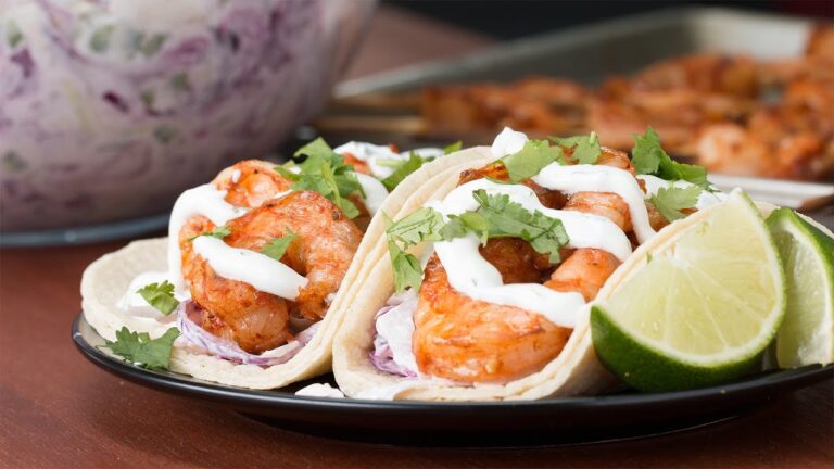 クリームソースたっぷり😋グリルエビのタコスの作り方🌮