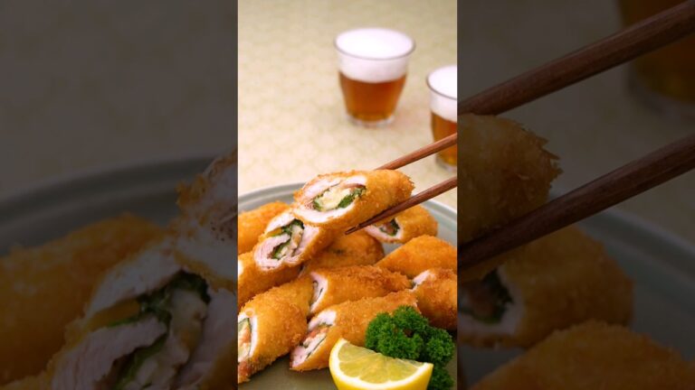 【何もつけなくてもうまい】ささみの梅しそチーズフライ #shorts #ささみ #梅しそ #チーズ #揚げ物