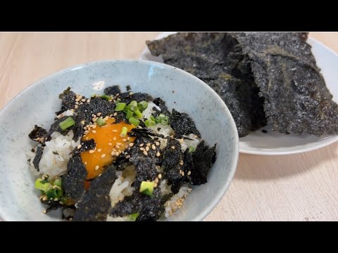 自宅で簡単！韓国海苔作ってみた！（レシピは概要欄へ）