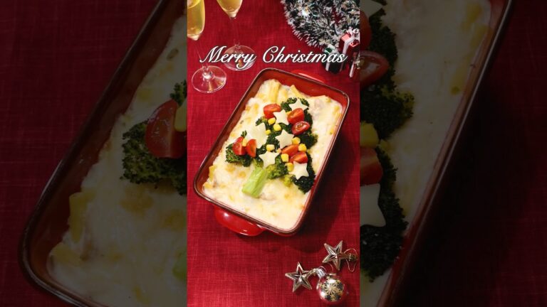 【ブロッコリーで🎄🥂】クリスマスツリーグラタン #クリスマス #ブロッコリー #グラタン #クリスマスメニュー