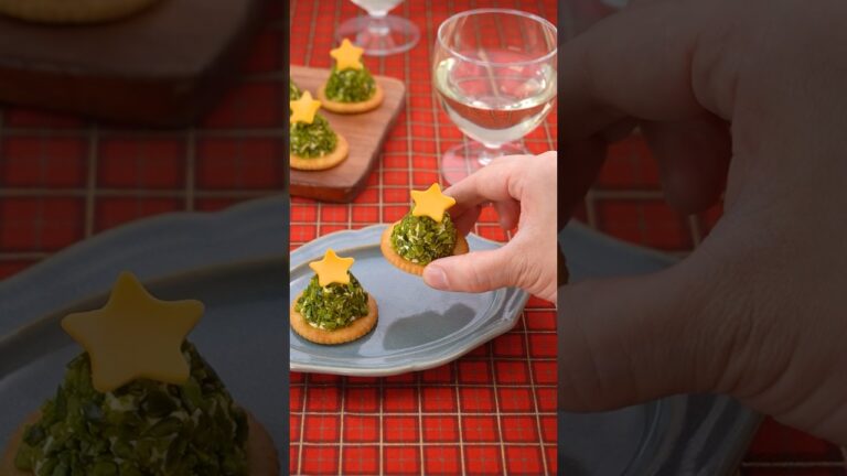 【🎄を食卓に！】ピスタチオとチーズのツリーカナッペ #クリスマスメニュー #ピスタチオ #カナッペ
