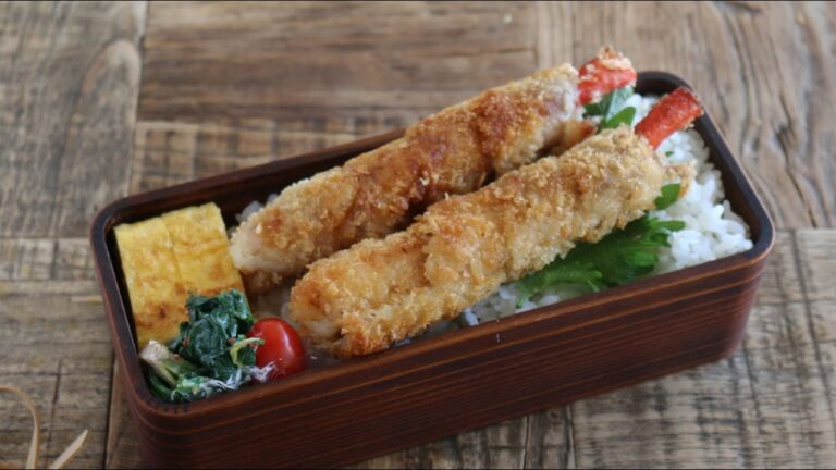 【お弁当作り】半端ない食べごたえ!なんちゃってエビフライ弁当bento#936