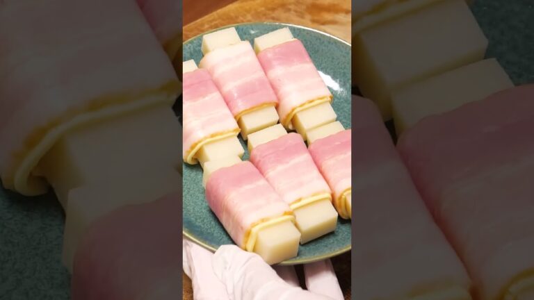 切り餅で簡単！おかずやおつまみにもなるベーコンチーズ餅作ってみた！#Shorts #餅レシピ #お餅