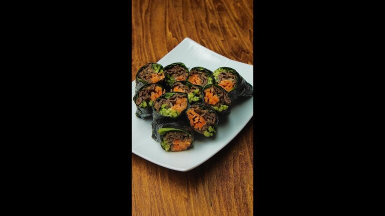 【簡単すぎて心配】ライスペーパーで韓国風のり巻き / One-Bite Rice Paper Korean Sushi Roll #Shorts 【簡単すぎて心配】ライスペーパーで韓国風のり巻き / One-Bite Rice Paper Korean Sushi Roll #Shorts