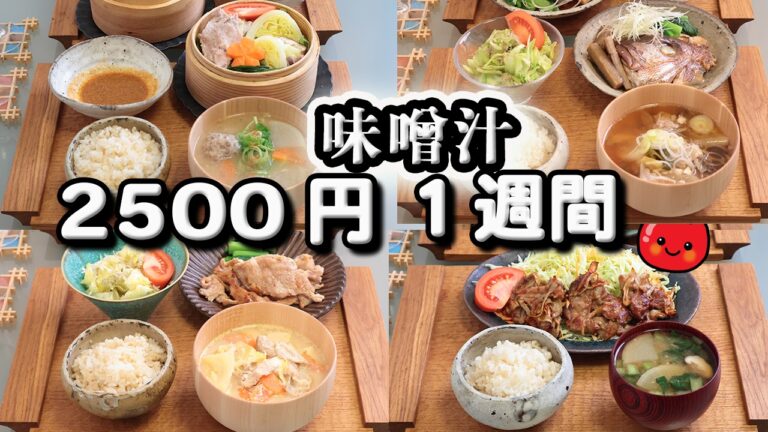 【夜ご飯 1週間献立】ごはんと味噌汁 節約レシピ 1週間5日の献立おかず2500円 (´・ω・`)(●`ε´●)2人暮らし(2月)(518)