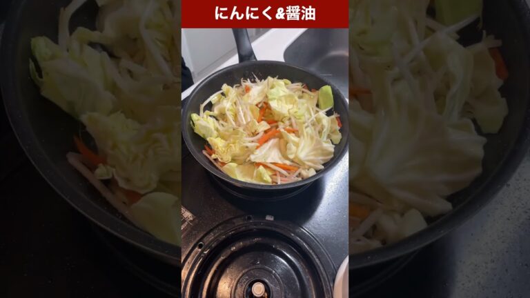 毎日野菜炒め９５日目　#にんにく #醤油 #野菜炒め