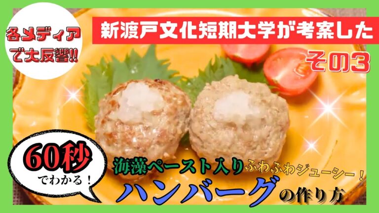 【新渡戸文化短期大学が考案!】海藻ペースト入りハンバーグの作り方 【新渡戸文化短期大学が考案!】海藻ペースト入りハンバーグの作り方