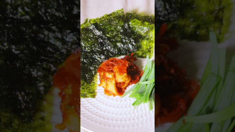 【キムチと和えるだけ！】海藻「みりん」キムチ韓国海苔巻き　#レシピ動画 #海藻