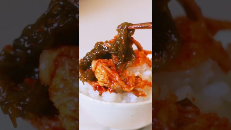 ねばっと、シャキッと！もずくキムチ　#レシピ動画 #海藻 #もずく