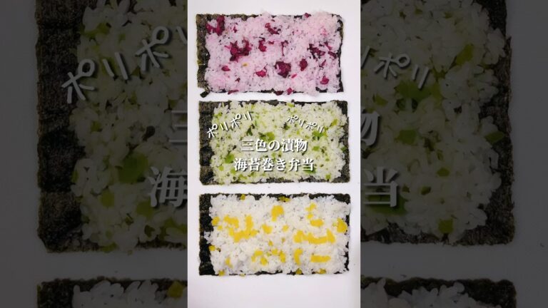 不器用さんでも作れる 三色の漬物 海苔巻き弁当#shorts #bento #japanesefood #おにぎり #お弁当 #おすすめ #簡単レシピ #節約 不器用さんでも作れる 三色の漬物 海苔巻き弁当#shorts #bento #japanesefood #おにぎり #お弁当 #おすすめ #簡単レシピ #節約