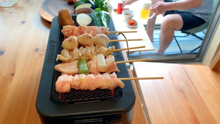 【べランピング】焼き鳥・焼肉してベランダで酒を飲みまくる【電気七輪/ロピア】
