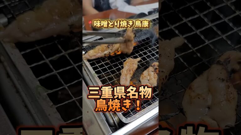 焼き鳥じゃない三重県名物とり焼きを特性味噌ダレで食らい尽くせ！【三重 津 味噌とり焼き 鳥康】#shorts #リュウジ #食べ歩き