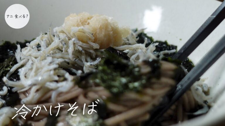 【簡単】暑い日の涼しい一杯！海苔としらすの冷やしかけそば