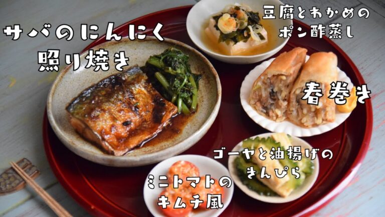 【栄養バランス抜群】ご飯とお酒ががすすむ！絶品！作り置きレシピ５！魚・豚・大豆・きのこ・海藻・野菜がとれる！美味しく食べて身体スッキリ！【音楽なし】