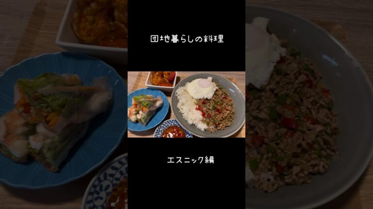 簡単レシピでエスニック！#エスニック料理 #ガパオライス #生春巻き #shorts