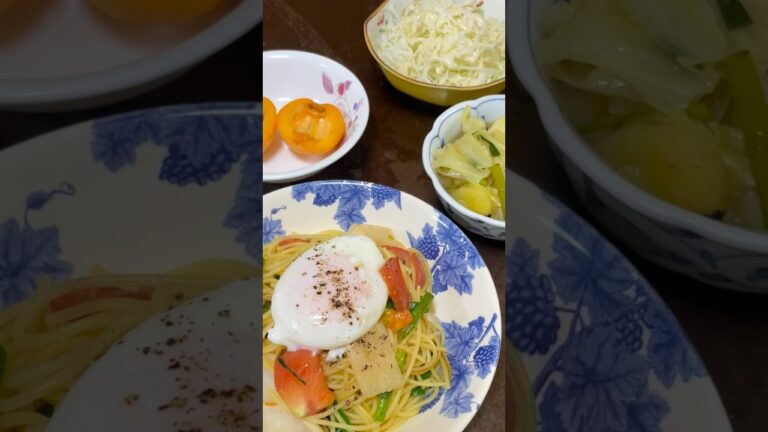 野菜たくさん摂取した夜ご飯…🥔🍅🥬#shorts