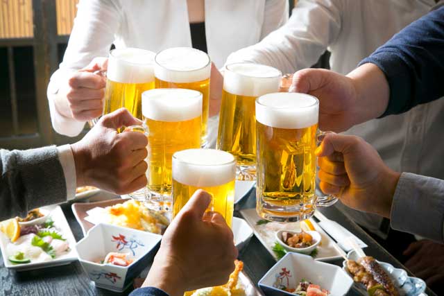 ビール乾杯