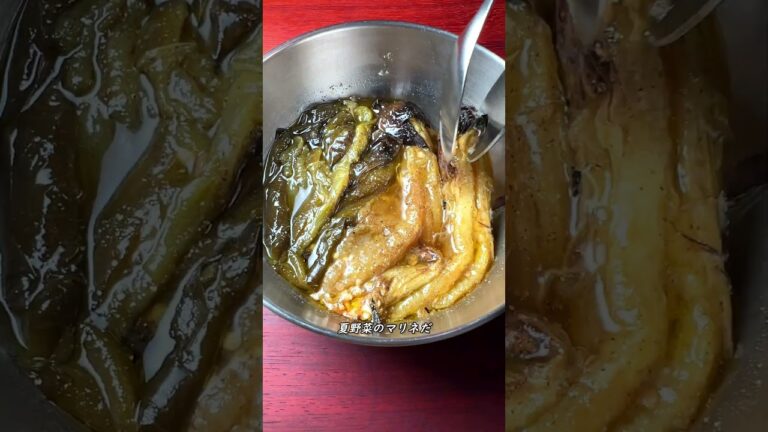 夏野菜のマリネからのざる蕎麦【ASMR】 #shorts