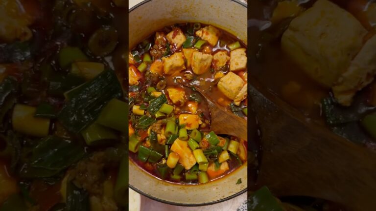 take a bite of this Mapo Tofu and Seaweed Egg Soup